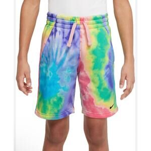 Nike Boys' Sportswear Club Fleece Tie-Dye Summer Fleece Athletic Sweat Shorts L